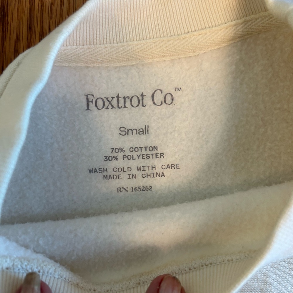 Foxtrot Market Cream Crewneck Sweatshirt Long Sleeve, Heavy weight, RARE | Sz S - Picture 7 of 10